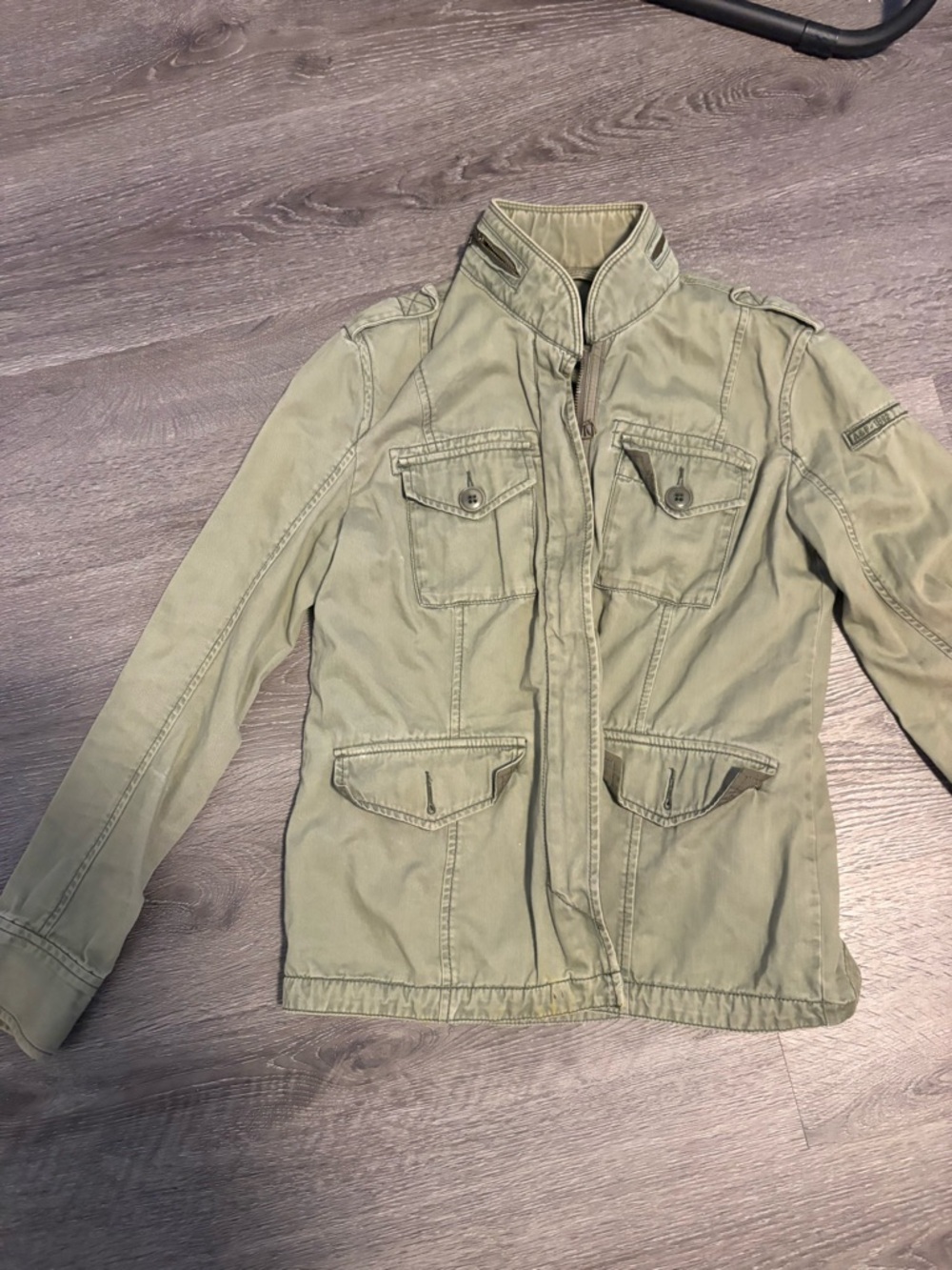Abercrombie & Fitch Olive Green Military Field Jacket